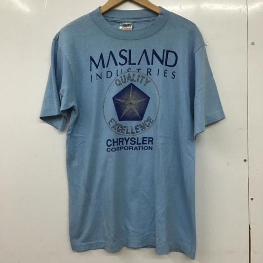 オニータ ONEITA Tシャツ 半袖 半袖カットソー プリントTシャツ クルーネックカットソー L ロゴ、文字 水色 / ライトブルー / メンズ USED 古着 中古 10159784