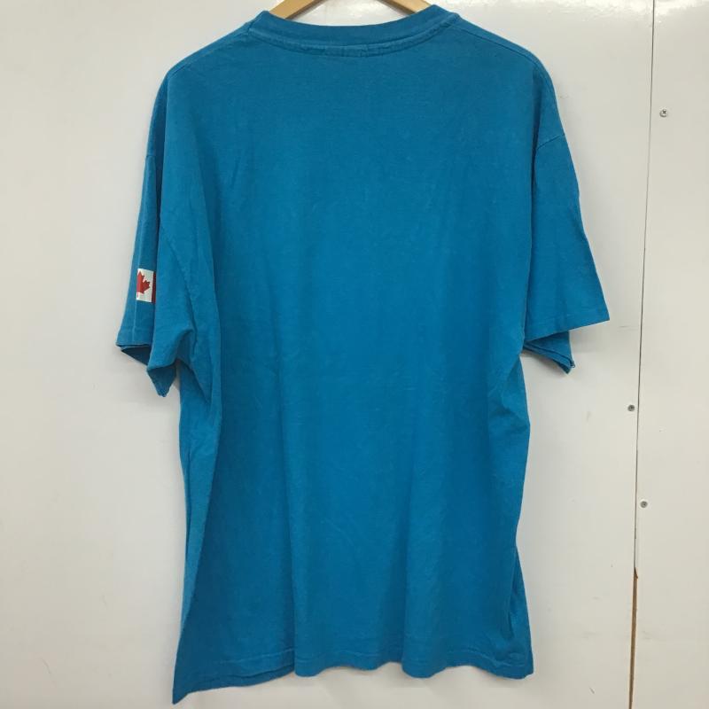 ヘインズ HANES Tシャツ 半袖 半袖カットソー プリントTシャツ クルーネックカットソー XL ロゴ、文字 青 / ブルー / blue メンズ USED 古着 中古 10159792