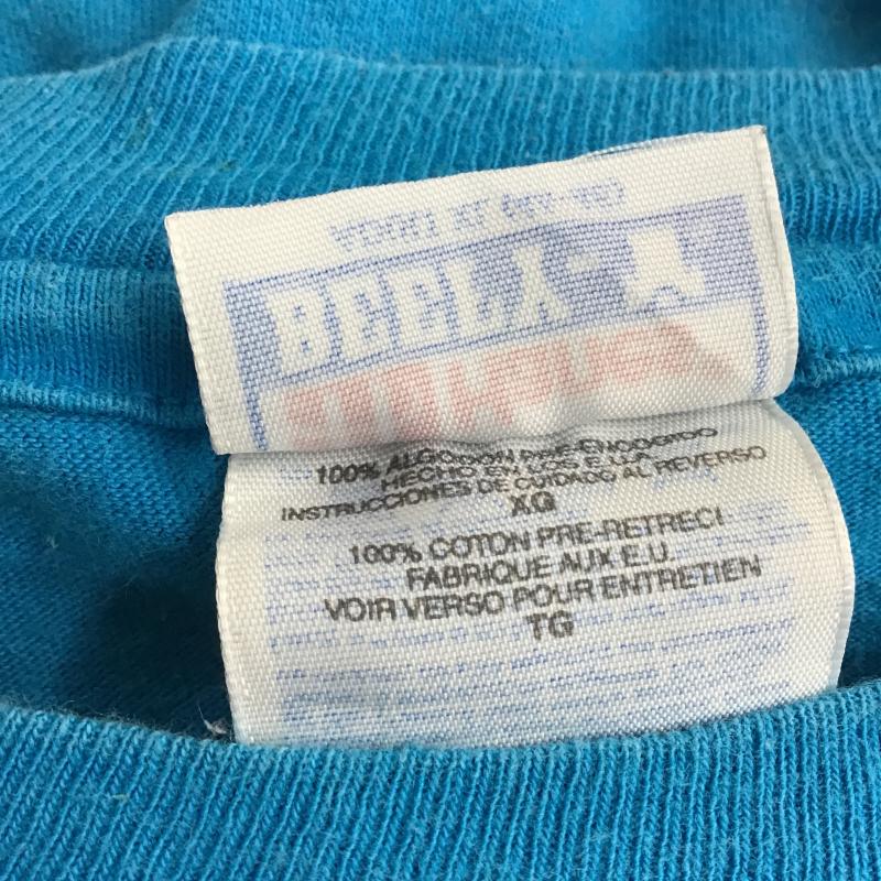 ヘインズ HANES Tシャツ 半袖 半袖カットソー プリントTシャツ クルーネックカットソー XL ロゴ、文字 青 / ブルー / blue メンズ USED 古着 中古 10159792