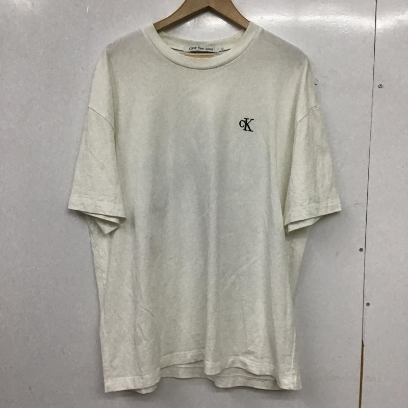 カルバン・クライン Calvin Klein Tシャツ 半袖 半袖カットソー プリントTシャツ クルーネックカットソー M ロゴ、文字 白 / ホワイト / white メンズ USED 古着 中古 10159793