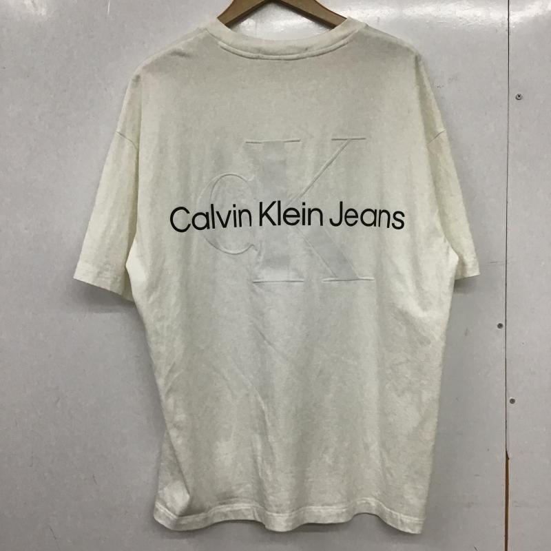 カルバン・クライン Calvin Klein Tシャツ 半袖 半袖カットソー プリントTシャツ クルーネックカットソー M ロゴ、文字 白 / ホワイト / white メンズ USED 古着 中古 10159793