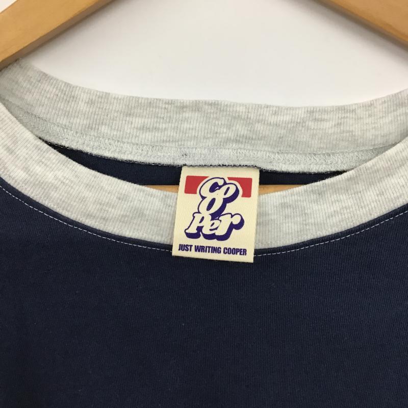 クーパー COOPER カットソー 長袖 長袖カットソー プリントカットソー クルーネック FREE ロゴ、文字 紺 / ネイビー / navy メンズ USED 古着 中古 10159795