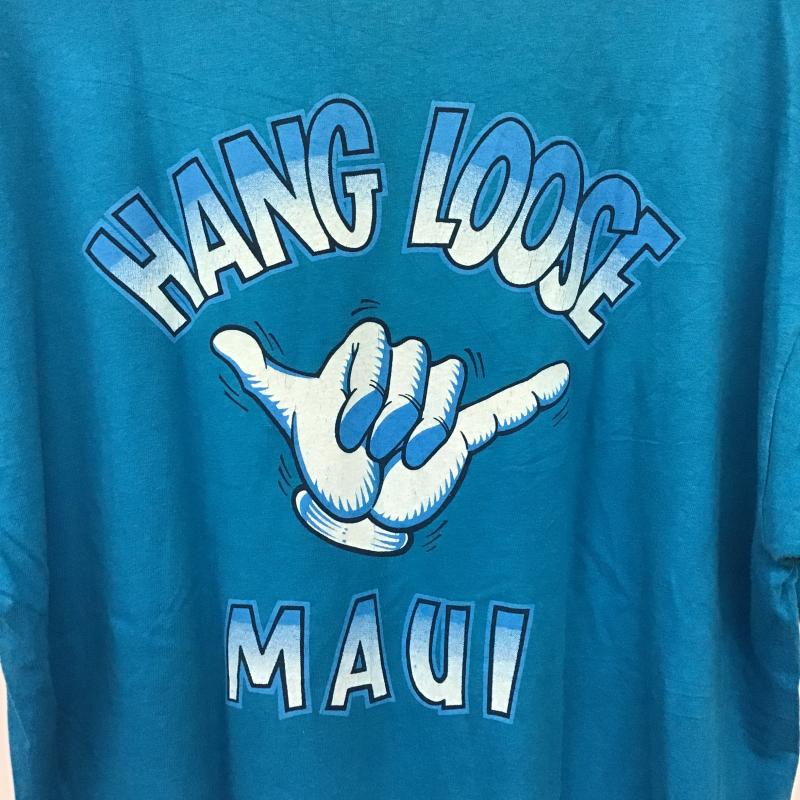ヘインズ HANES Tシャツ 半袖 半袖カットソー プリントTシャツ クルーネックカットソー XL プリント 青 / ブルー / blue メンズ USED 古着 中古 10159796