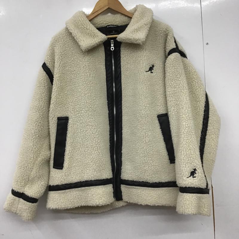 カンゴール KANGOL ジャケット、上着 ジャンパー、ブルゾン ジップアップジャケット ボアジャケット アウター M ロゴ、文字 アイボリー / アイボリー / メンズ USED 古着 中古 10159799