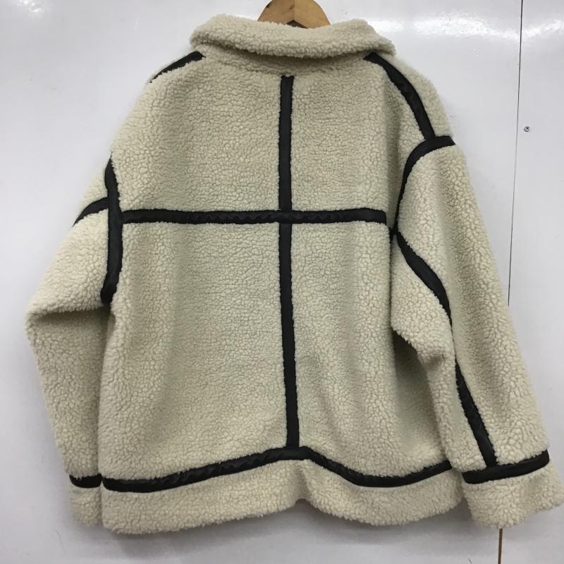 カンゴール KANGOL ジャケット、上着 ジャンパー、ブルゾン ジップアップジャケット ボアジャケット アウター M ロゴ、文字 アイボリー / アイボリー / メンズ USED 古着 中古 10159799