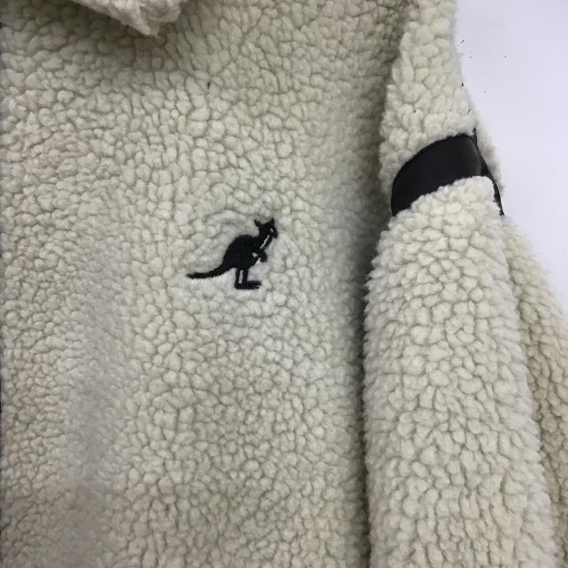 カンゴール KANGOL ジャケット、上着 ジャンパー、ブルゾン ジップアップジャケット ボアジャケット アウター M ロゴ、文字 アイボリー / アイボリー / メンズ USED 古着 中古 10159799