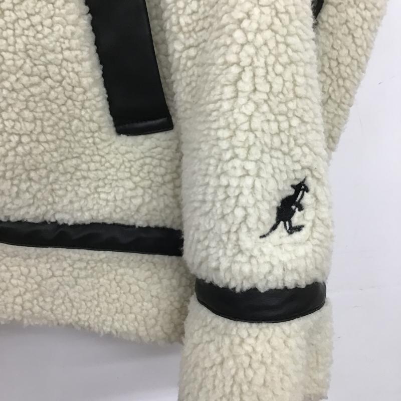 カンゴール KANGOL ジャケット、上着 ジャンパー、ブルゾン ジップアップジャケット ボアジャケット アウター M ロゴ、文字 アイボリー / アイボリー / メンズ USED 古着 中古 10159799