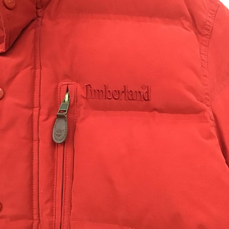 ティンバーランド Timberland ジャケット、上着 ジャンパー、ブルゾン ジップアップジャケット アウター ダウンジャケット ロゴ、文字 赤 / レッド / red メンズ USED 古着 中古 10159800