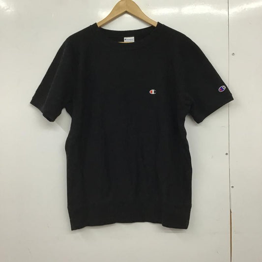 チャンピオン Champion カットソー 半袖 半袖カットソー スウェットTシャツ クルーネックカットソー L ロゴ、文字 黒 / ブラック / black メンズ USED 古着 中古 10159802