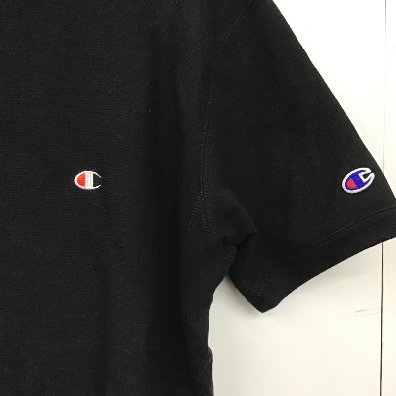 チャンピオン Champion カットソー 半袖 半袖カットソー スウェットTシャツ クルーネックカットソー L ロゴ、文字 黒 / ブラック / black メンズ USED 古着 中古 10159802