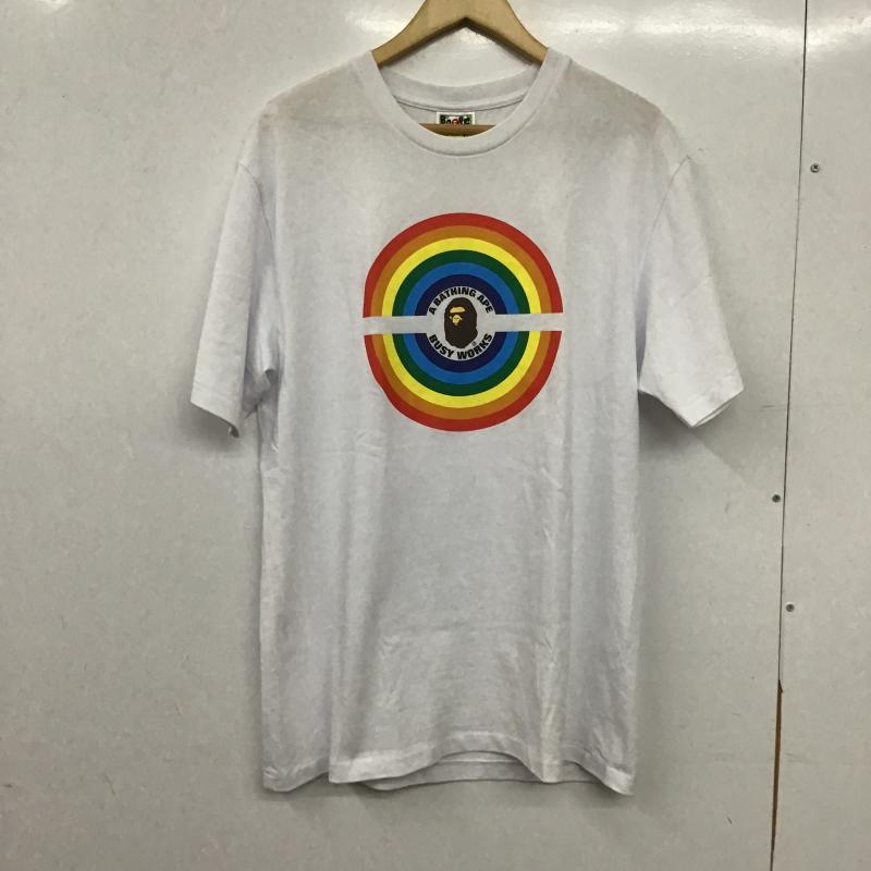 アベイシングエイプ A BATHING APE Tシャツ 半袖 半袖カットソー プリントTシャツ クルーネックカットソー XL ロゴ、文字 白 / ホワイト / white メンズ USED 古着 中古 10159804
