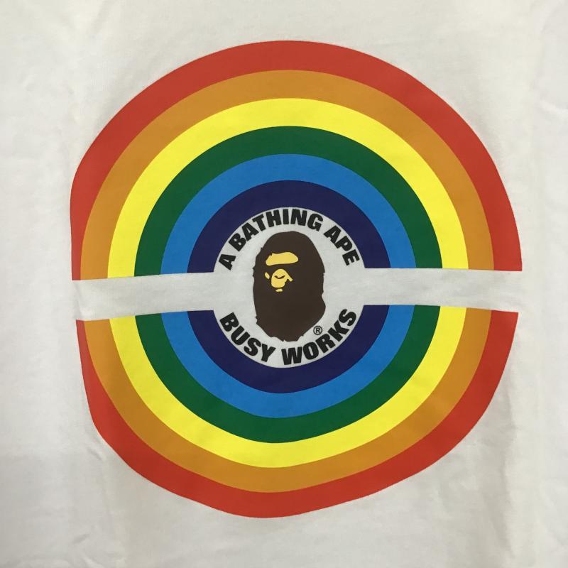 アベイシングエイプ A BATHING APE Tシャツ 半袖 半袖カットソー プリントTシャツ クルーネックカットソー XL ロゴ、文字 白 / ホワイト / white メンズ USED 古着 中古 10159804