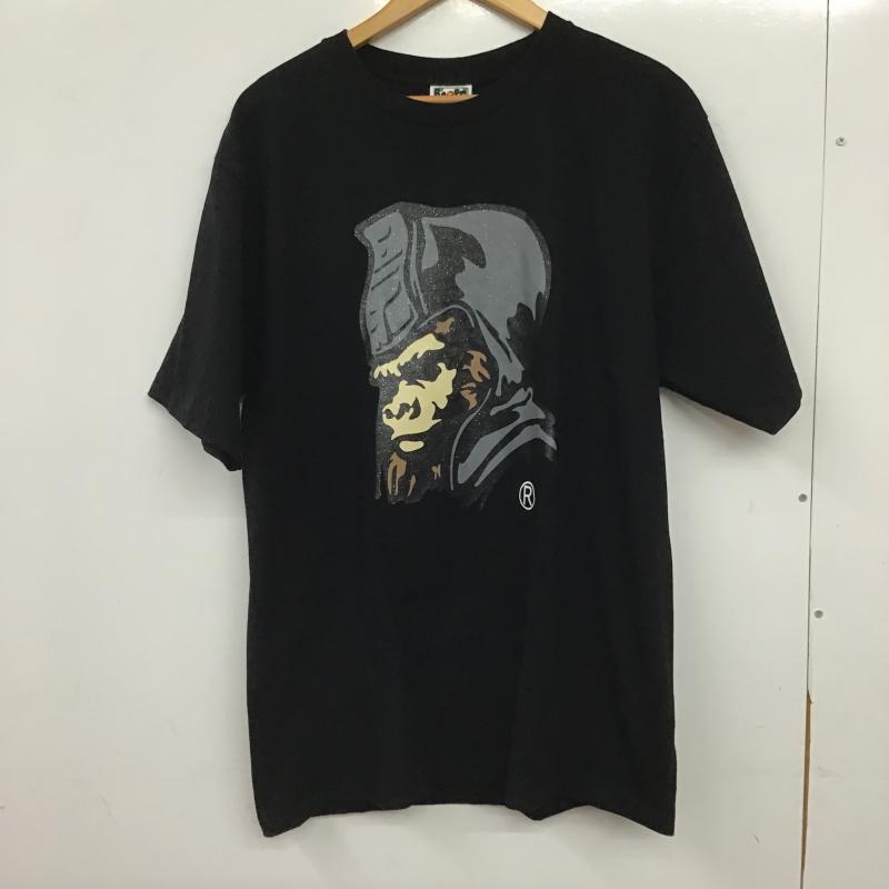 アベイシングエイプ A BATHING APE Tシャツ 半袖 半袖カットソー プリントTシャツ クルーネックカットソー XL ロゴ、文字 黒 / ブラック / black メンズ USED 古着 中古 10159807