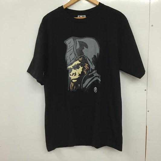 アベイシングエイプ A BATHING APE Tシャツ 半袖 半袖カットソー プリントTシャツ クルーネックカットソー XL ロゴ、文字 黒 / ブラック / black メンズ USED 古着 中古 10159807