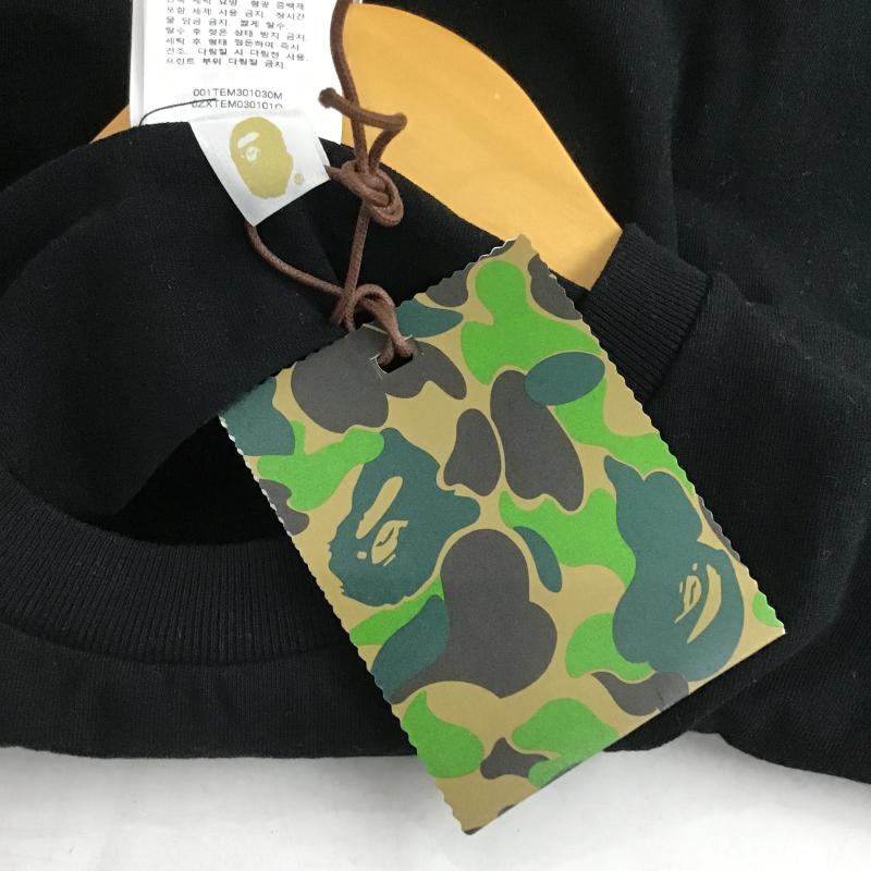 アベイシングエイプ A BATHING APE Tシャツ 半袖 半袖カットソー プリントTシャツ クルーネックカットソー XL ロゴ、文字 黒 / ブラック / black メンズ USED 古着 中古 10159807