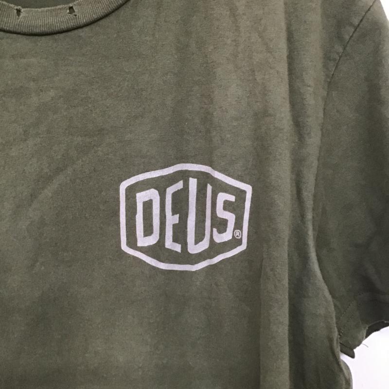 デウスエクスマキナ DEUS EX MACHINA Tシャツ 半袖 半袖カットソー プリントTシャツ クルーネックカットソー L ロゴ、文字 カーキ / カーキ / khaki メンズ USED 古着 中古 10159808
