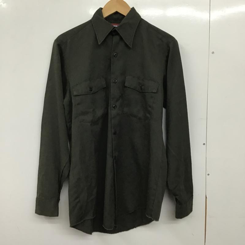 ディッキーズ Dickies シャツ、ブラウス 長袖 長袖シャツ ワークシャツ ミリタリーシャツ L 無地 カーキ / カーキ / khaki メンズ USED 古着 中古 10159812