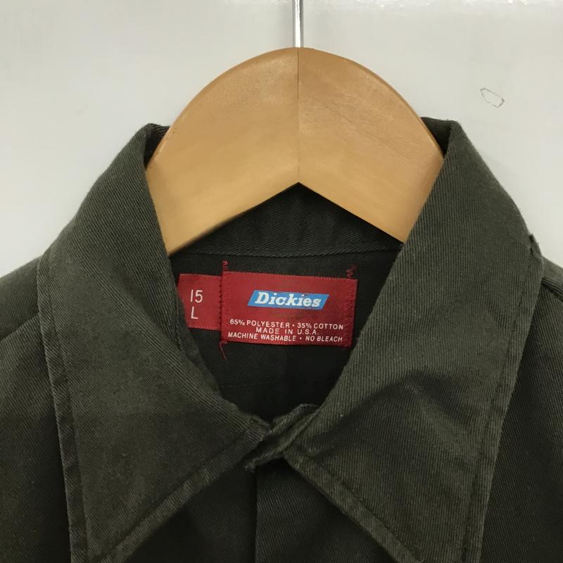 ディッキーズ Dickies シャツ、ブラウス 長袖 長袖シャツ ワークシャツ ミリタリーシャツ L 無地 カーキ / カーキ / khaki メンズ USED 古着 中古 10159812