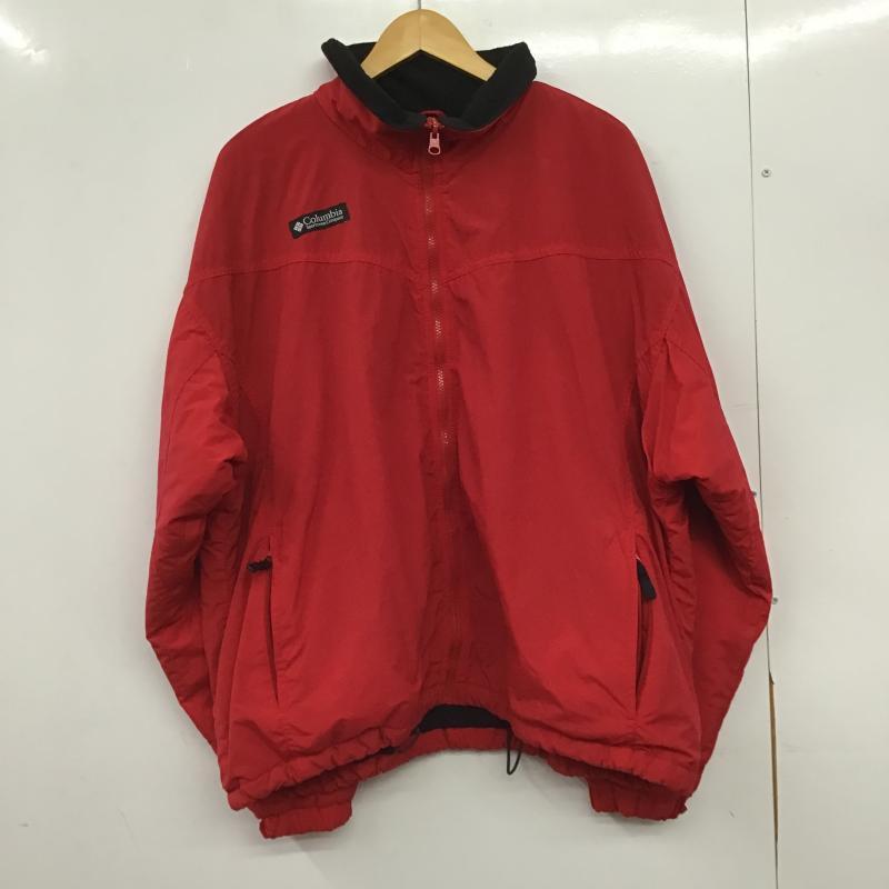 コロンビア Columbia ジャケット、上着 ジャンパー、ブルゾン ジップアップジャケット ナイロンジャケット アウター スタンドネック XL 無地 赤 / レッド / red メンズ USED 古着 中古 10159814