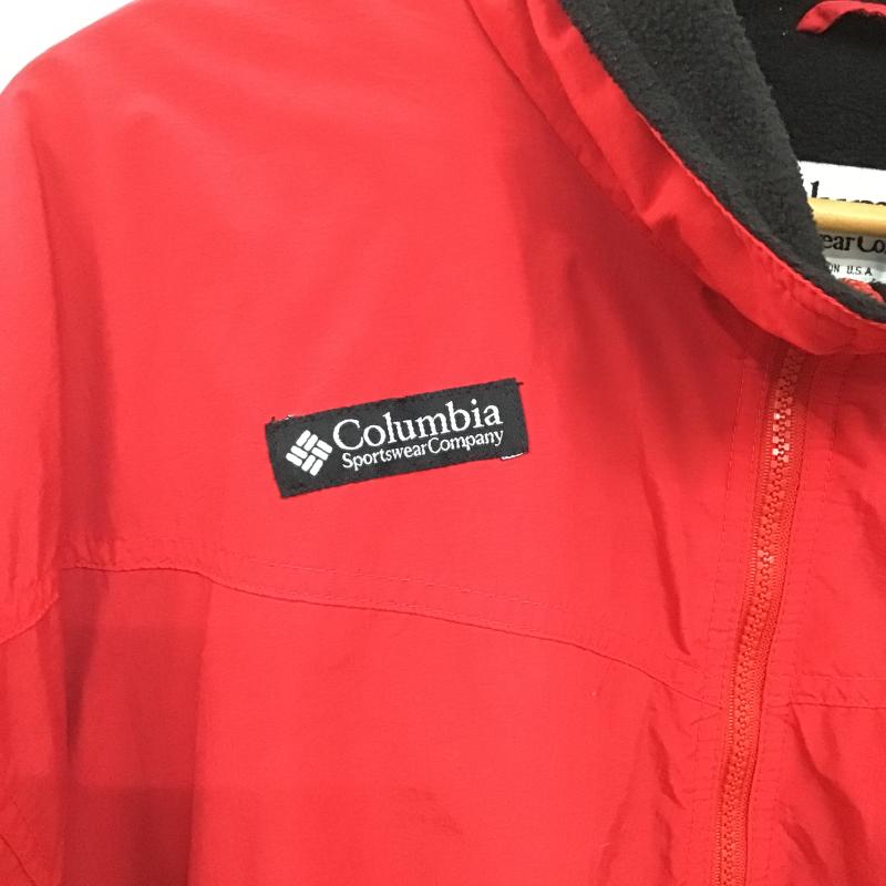 コロンビア Columbia ジャケット、上着 ジャンパー、ブルゾン ジップアップジャケット ナイロンジャケット アウター スタンドネック XL 無地 赤 / レッド / red メンズ USED 古着 中古 10159814