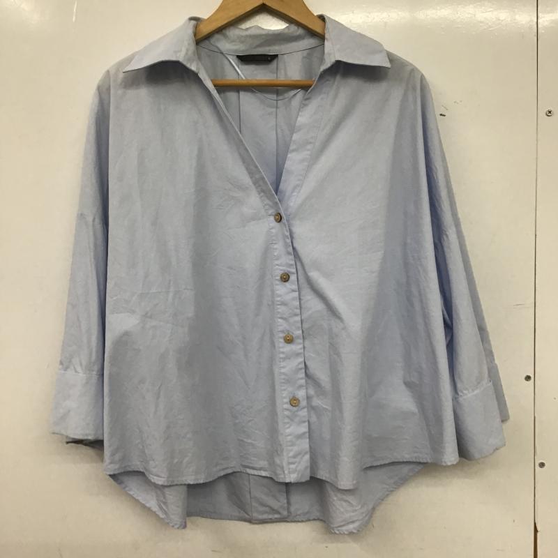 ザラ ZARA シャツ、ブラウス 七分袖 L 無地 水色 / ライトブルー / レディース USED 古着 中古 10159818