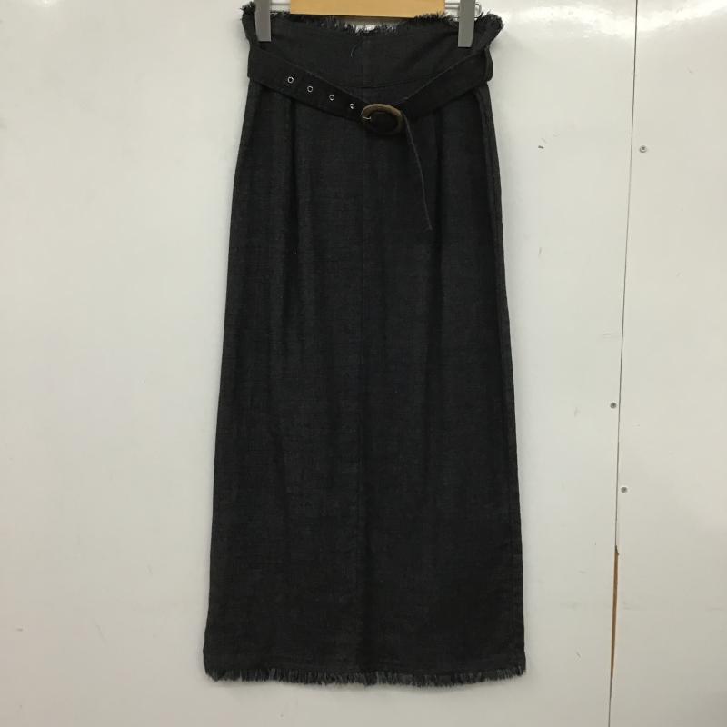 ムルーア MURUA スカート ロングスカート 012120801301 バックスリットフリンジスカート M 無地 黒 / ブラック / black レディース USED 古着 中古 10159822