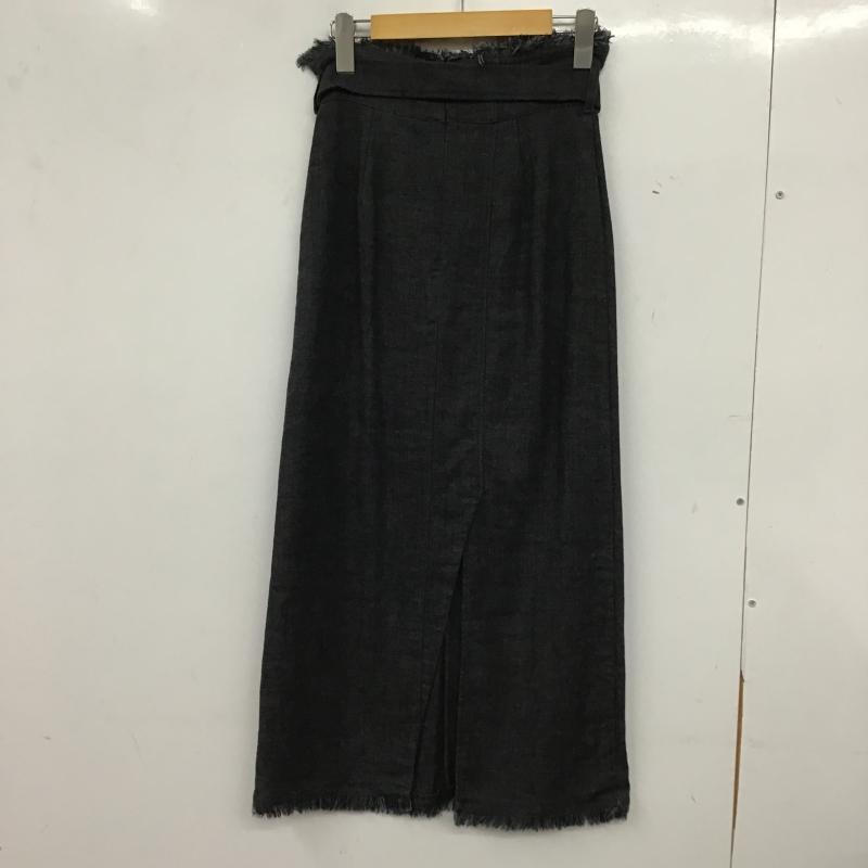 ムルーア MURUA スカート ロングスカート 012120801301 バックスリットフリンジスカート M 無地 黒 / ブラック / black レディース USED 古着 中古 10159822
