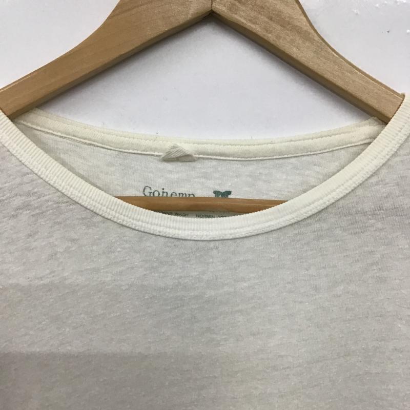 ゴーヘンプ GOHEMP Tシャツ 半袖 半袖カットソー プリントTシャツ クルーネックカットソー L 無地 オフホワイト / オフホワイト / メンズ USED 古着 中古 10159823
