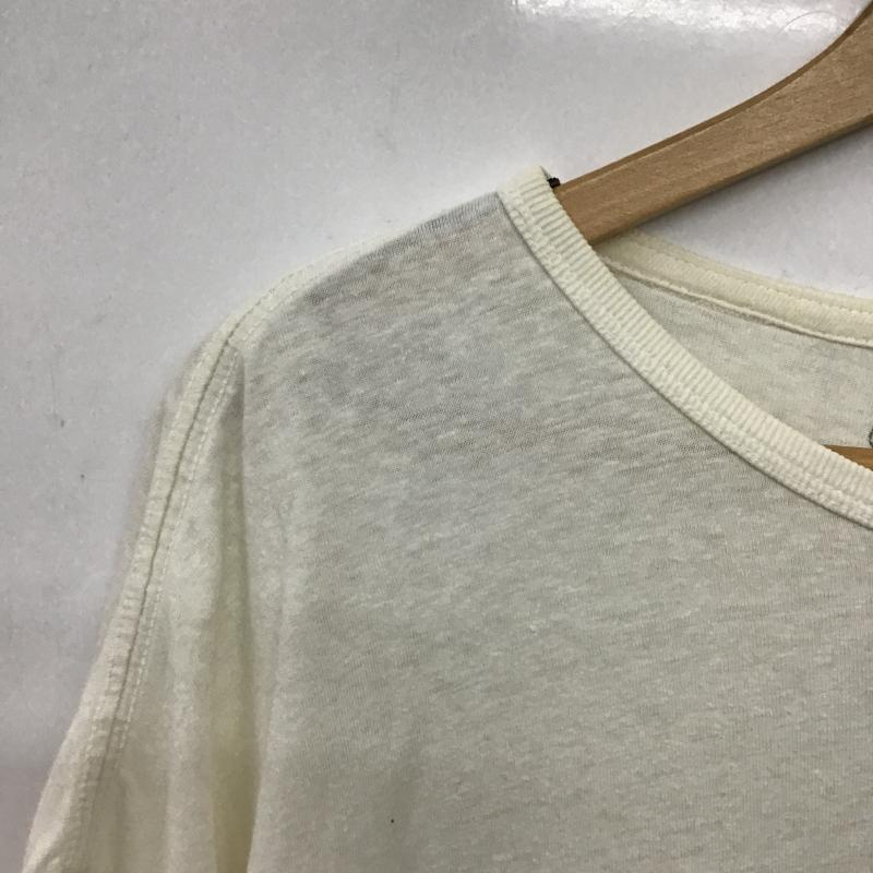 ゴーヘンプ GOHEMP Tシャツ 半袖 半袖カットソー プリントTシャツ クルーネックカットソー L 無地 オフホワイト / オフホワイト / メンズ USED 古着 中古 10159823