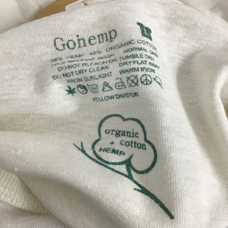 ゴーヘンプ GOHEMP Tシャツ 半袖 半袖カットソー プリントTシャツ クルーネックカットソー L 無地 オフホワイト / オフホワイト / メンズ USED 古着 中古 10159823