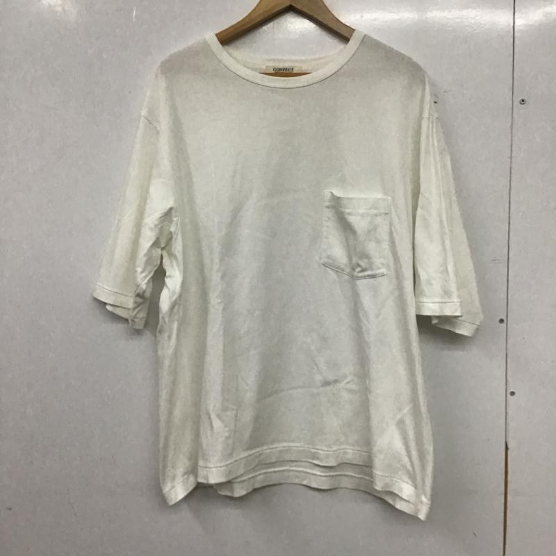コンフェクト CONFECT Tシャツ 半袖 半袖カットソー プリントTシャツ クルーネックカットソー 4 無地 白 / ホワイト / white メンズ USED 古着 中古 10159830