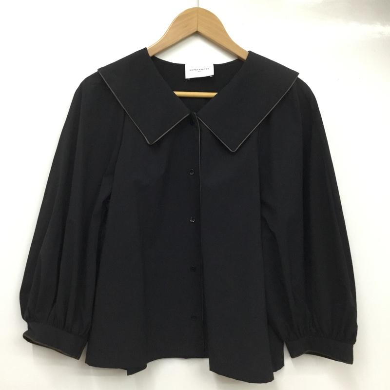 ユナイテッドアローズ UNITED ARROWS シャツ、ブラウス 七分袖 無地 黒 / ブラック / black レディース USED 古着 中古 10159839