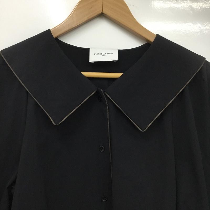 ユナイテッドアローズ UNITED ARROWS シャツ、ブラウス 七分袖 無地 黒 / ブラック / black レディース USED 古着 中古 10159839