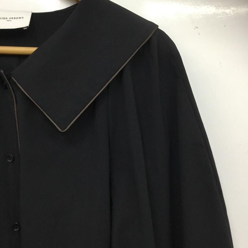 ユナイテッドアローズ UNITED ARROWS シャツ、ブラウス 七分袖 無地 黒 / ブラック / black レディース USED 古着 中古 10159839