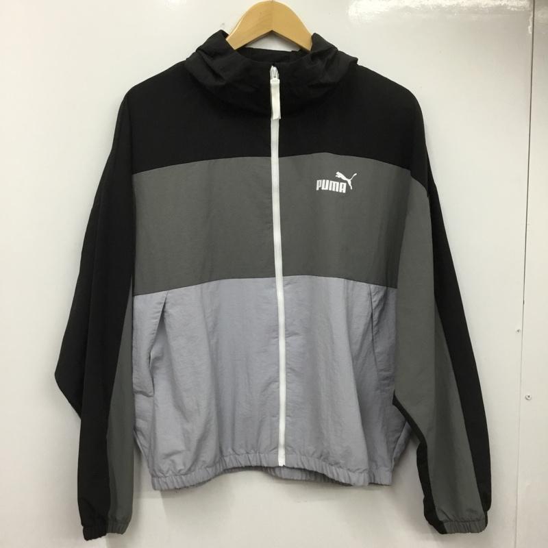 プーマ PUMA ジャケット、上着 ジャンパー、ブルゾン L 無地 黒 / ブラック / black X 灰 / グレー / gray レディース USED 古着 中古 10159841