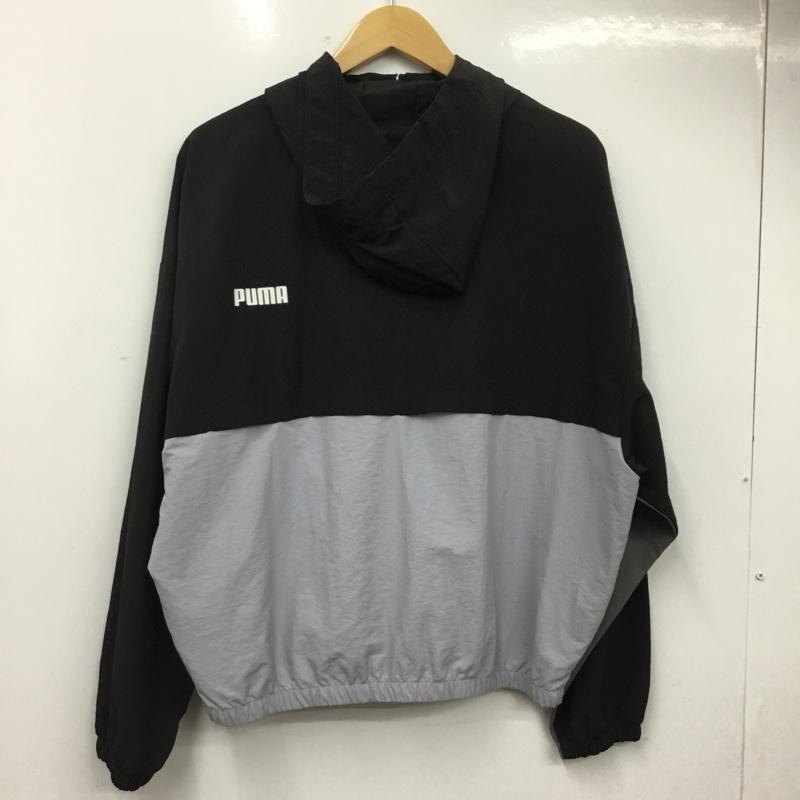プーマ PUMA ジャケット、上着 ジャンパー、ブルゾン L 無地 黒 / ブラック / black X 灰 / グレー / gray レディース USED 古着 中古 10159841