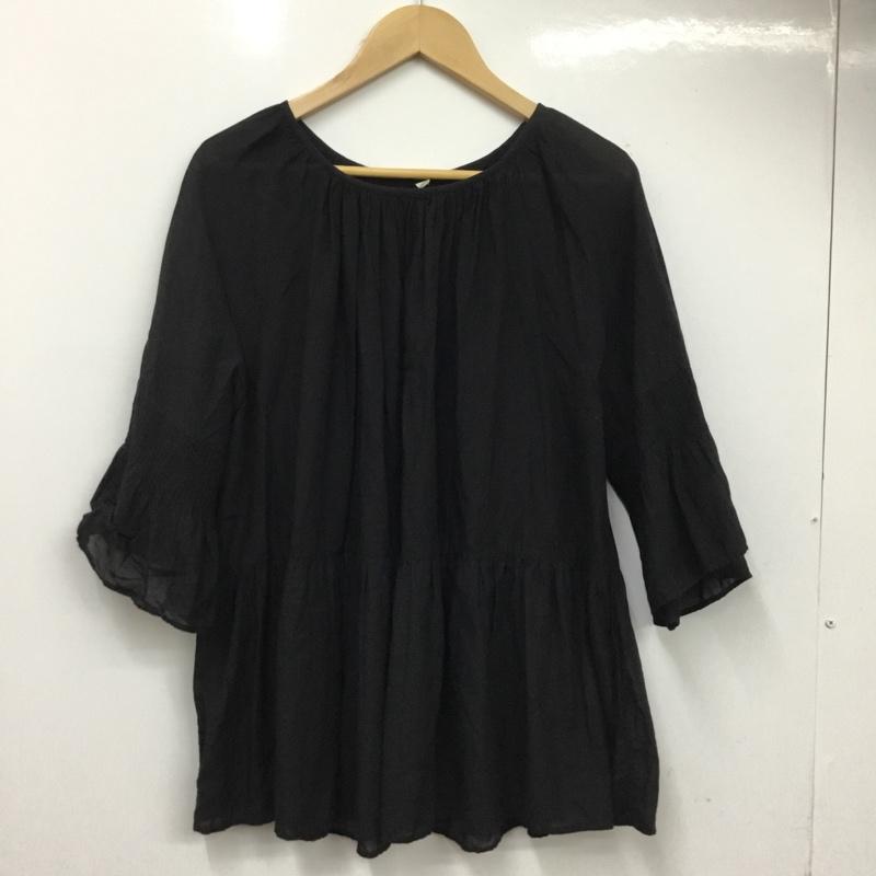 ユナイテッドアローズグリーンレーベルリラクシング UNITEDARROWSGREENLABELRELAXING シャツ、ブラウス 七分袖 3616-104-1030 無地 黒 / ブラック / black レディース USED 古着 中古 10159844