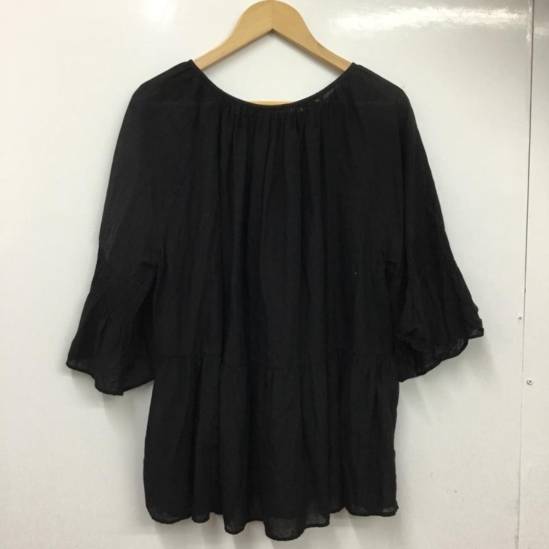 ユナイテッドアローズグリーンレーベルリラクシング UNITEDARROWSGREENLABELRELAXING シャツ、ブラウス 七分袖 3616-104-1030 無地 黒 / ブラック / black レディース USED 古着 中古 10159844