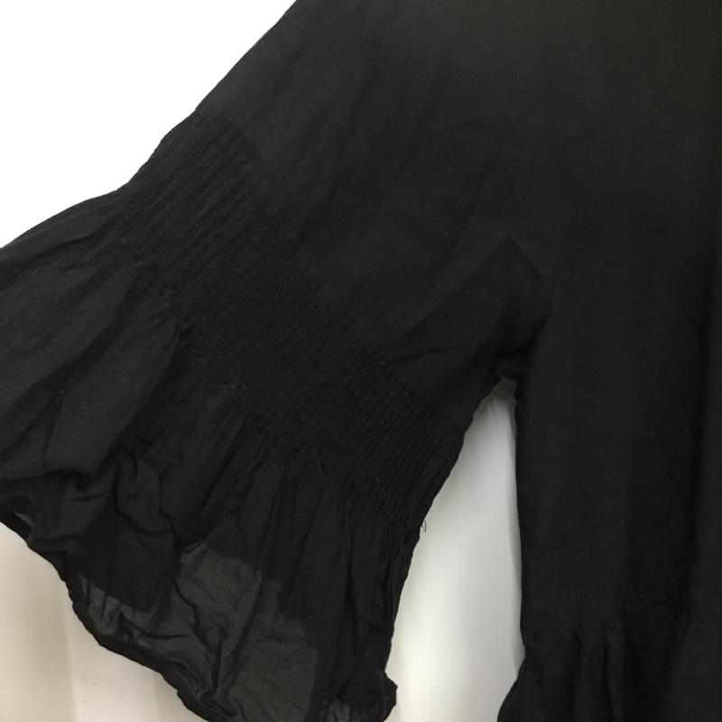 ユナイテッドアローズグリーンレーベルリラクシング UNITEDARROWSGREENLABELRELAXING シャツ、ブラウス 七分袖 3616-104-1030 無地 黒 / ブラック / black レディース USED 古着 中古 10159844