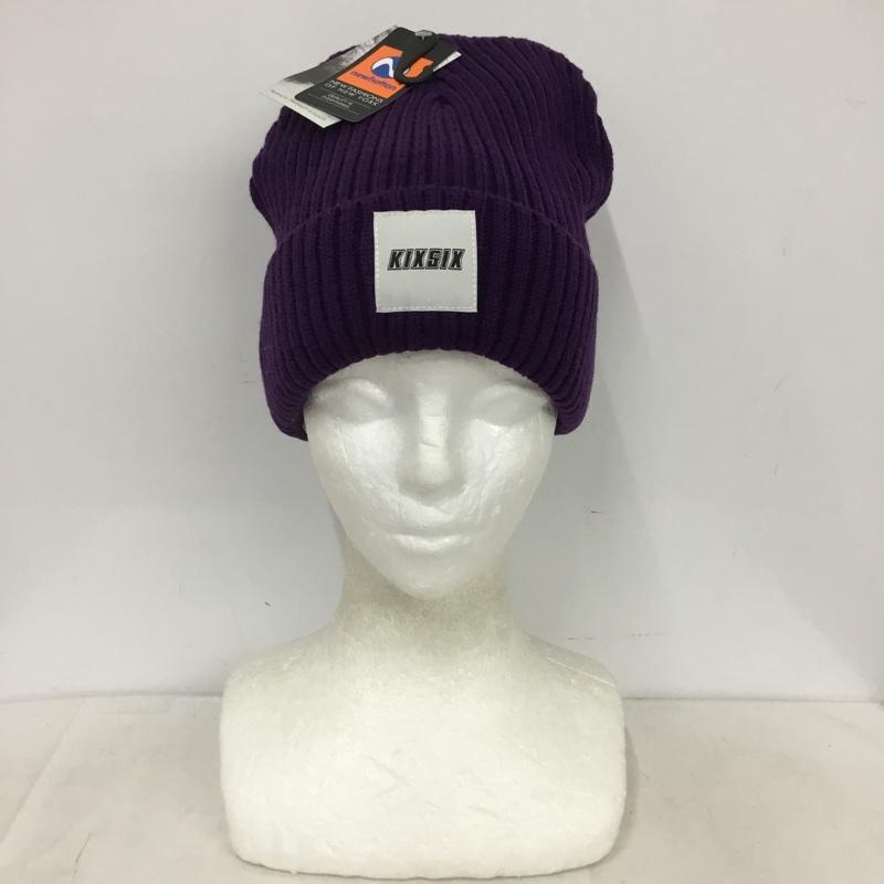 キックスシックス KIXSIX 帽子 ニット帽 3069 ビーニー ロゴ、文字 紫 / パープル / purple メンズ USED 古着 中古 10159847