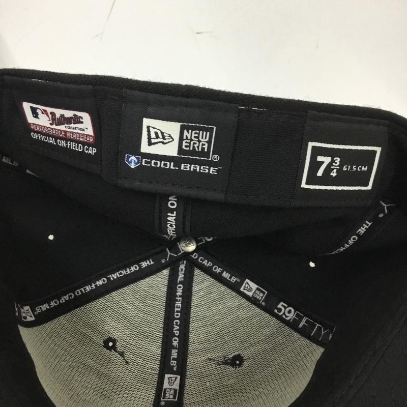 ニューエラ NEW ERA 帽子 キャップ COOL BASE 61.5cm 59FIFTY MLB 刺繍 黒 / ブラック / black メンズ USED 古着 中古 10159850