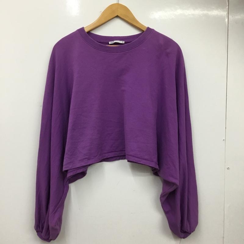 ザラ ZARA カットソー 長袖 M 無地 紫 / パープル / purple レディース USED 古着 中古 10159854