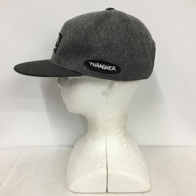 スラッシャー THRASHER 帽子 キャップ ウール混 ロゴ、文字 灰 / グレー / gray X ダークグレー / ダークグレー / メンズ USED 古着 中古 10159855