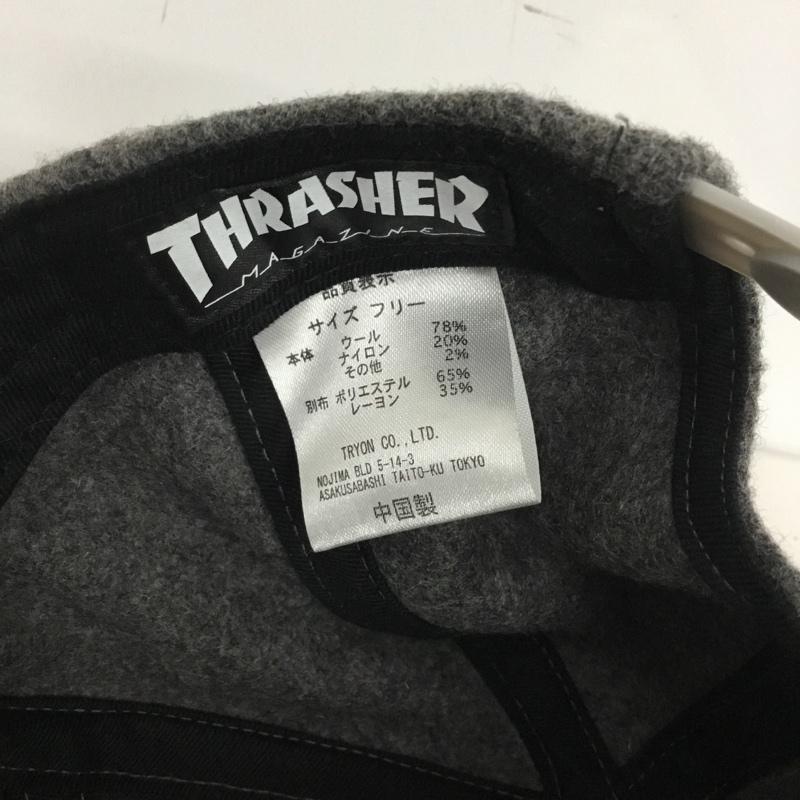 スラッシャー THRASHER 帽子 キャップ ウール混 ロゴ、文字 灰 / グレー / gray X ダークグレー / ダークグレー / メンズ USED 古着 中古 10159855