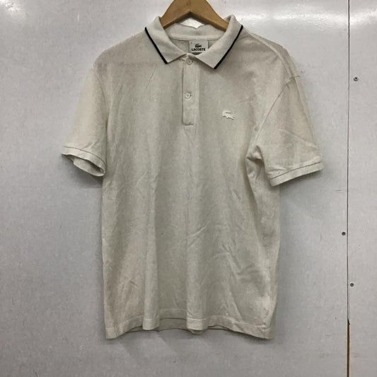 ラコステ LACOSTE ポロシャツ 半袖 半袖ポロシャツ カラーシャツ 半袖カットソー 4 ロゴ、文字 白 / ホワイト / white メンズ USED 古着 中古 10159891