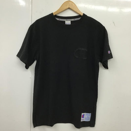 チャンピオン Champion Tシャツ 半袖 半袖カットソー プリントTシャツ クルーネックカットソー L ロゴ、文字 黒 / ブラック / black メンズ USED 古着 中古 10159943