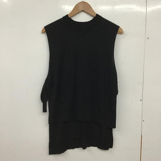 ミディウミ MidiUmi ベスト ベスト プルオーバーニットベスト クルーネック M 無地 黒 / ブラック / black レディース USED 古着 中古 10159975