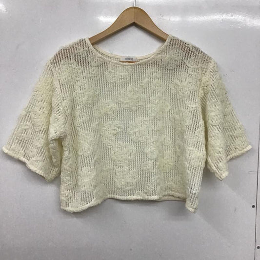 ローリーズファーム LOWRYS FARM カットソー 半袖 LF625040CF 3Dレース ショート丈 FREE  アイボリー / アイボリー / レディース USED 古着 中古 10159990