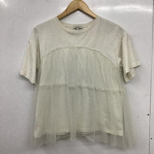 ニコアンド niko and... Tシャツ 半袖 NKN43626FL チュール付き クルーネック M 無地 オフホワイト / オフホワイト / レディース USED 古着 中古 10159993