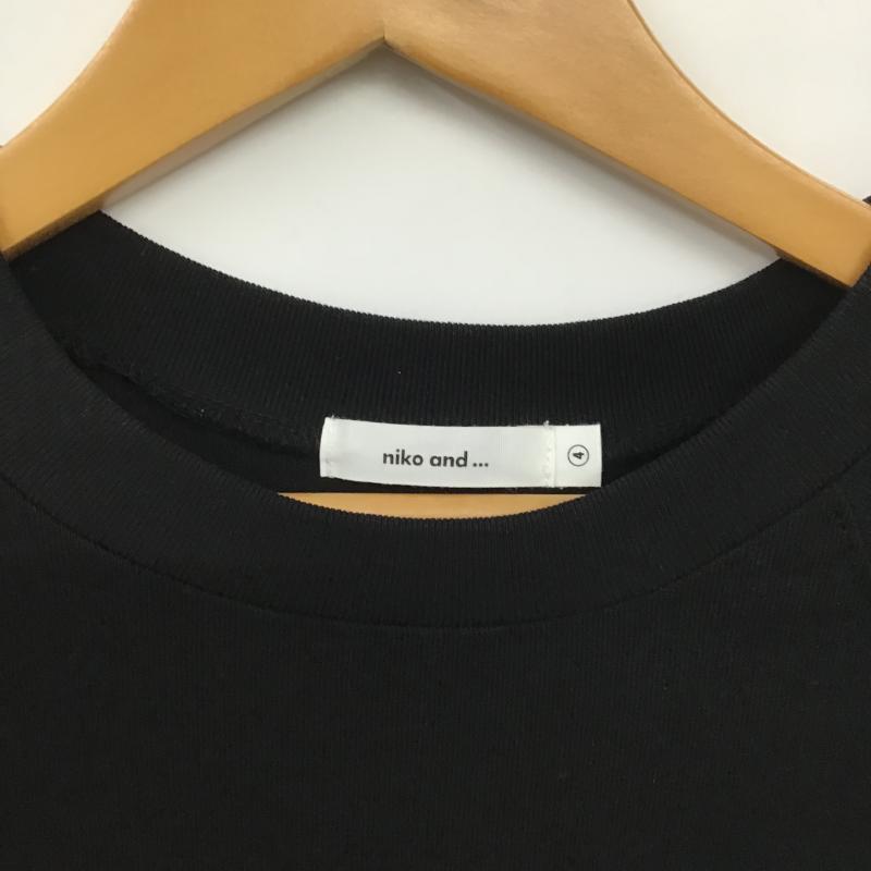 ニコアンド niko and... カットソー 半袖 半袖カットソー 無地Tシャツ クルーネックカットソー 4 無地 黒 / ブラック / black レディース USED 古着 中古 10160004